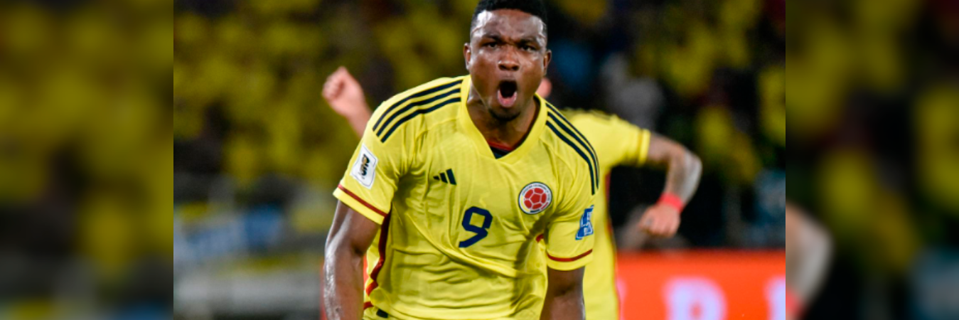 Jhon Córdoba celebrando un gol con la Selección Colombia. /FOTO: INSTAGRAM @jhoncordoba9