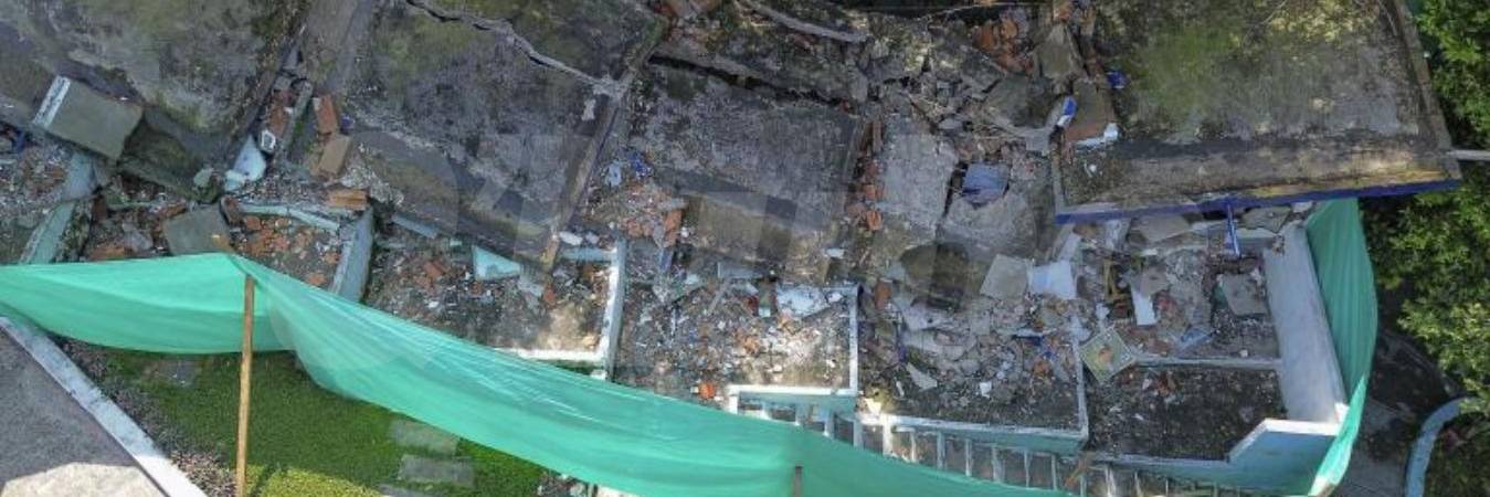 Colapso estructural en el cementerio de La América. FOTO: MANUEL SALDARRIAGA 