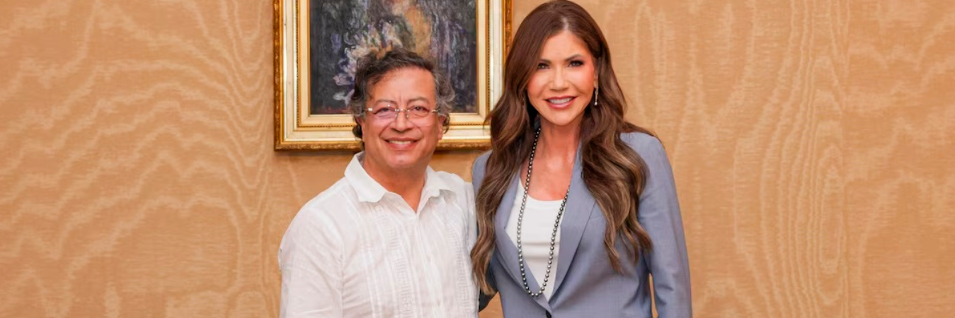 Gustavo Petro y Kristi Noem. /FOTO: X @infopresidencia