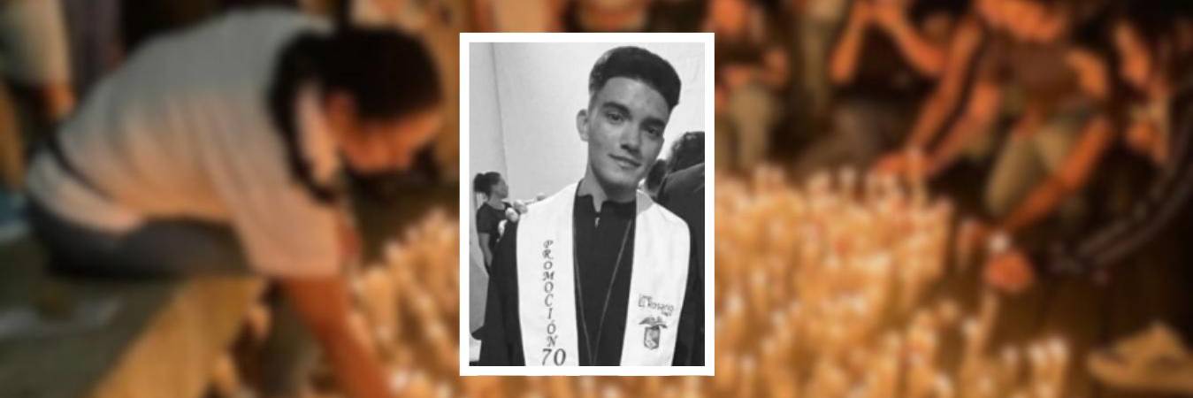 Velatón en memoria de Esteban Yepes en el parque central de Itagüí. / FOTO: ELITAGUISEÑO Y CORTESÍA