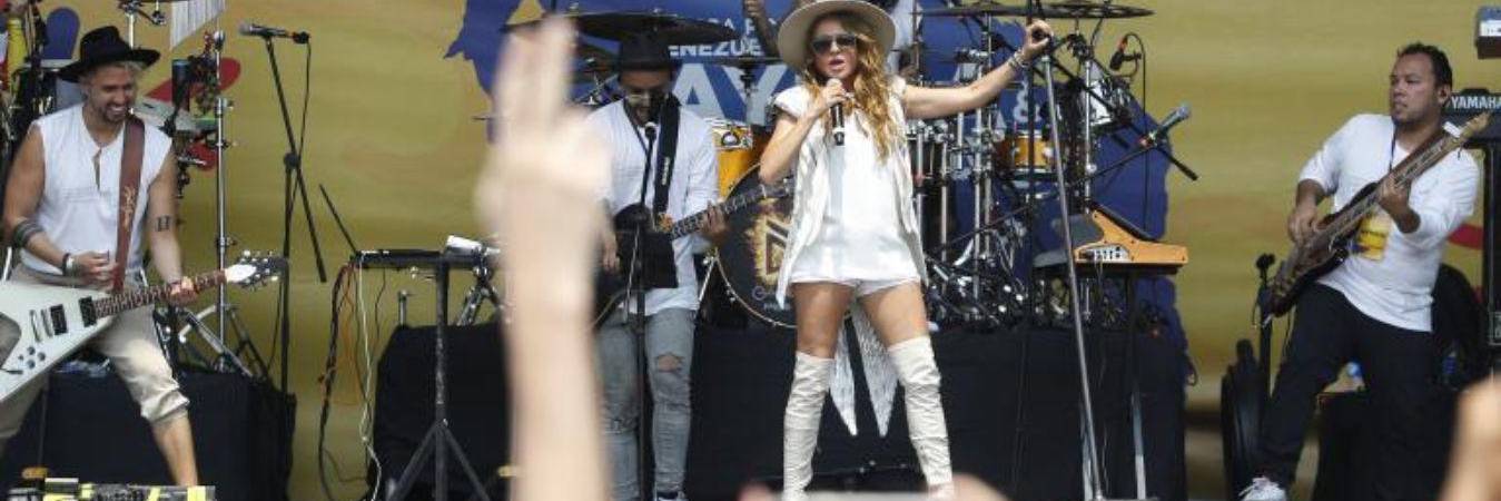 Paulina Rubio en el Venezuela Aid Live 2019. FOTO: MANUEL SALDARRIAGA