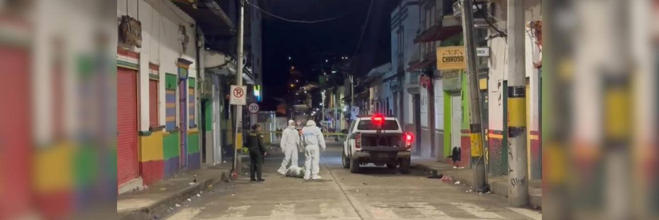 Lugar donde ocurrió la balacera en Urrao. FOTO: D.R.A 