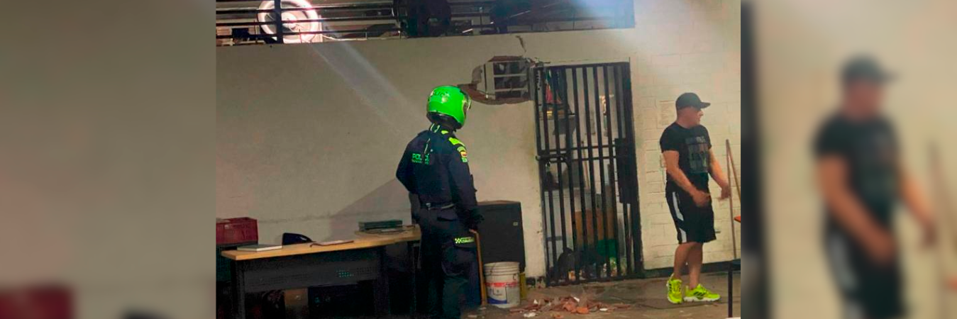 Así quedó la Estación de Policía tras el intento de fuga. /FOTO: CORTESÍA