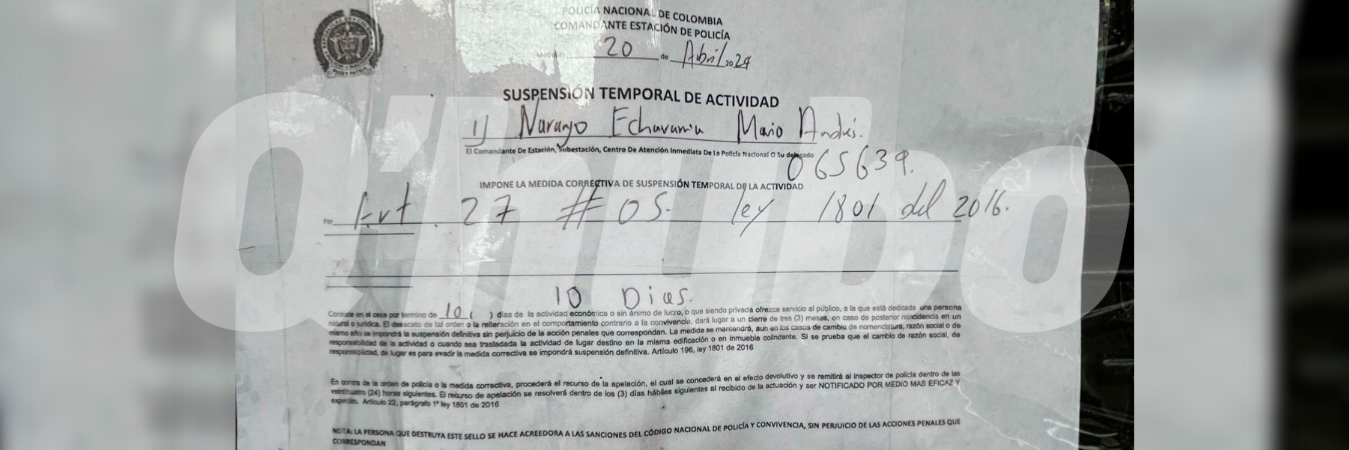 La orden de suspensión.