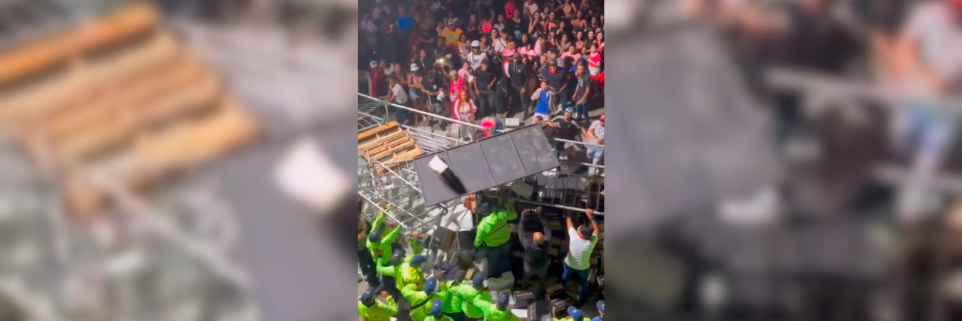 Los disturbios ocurridos en el segundo concierto de Karol G en Venezuela. /FOTO: CAPTURA DE PANTALLA