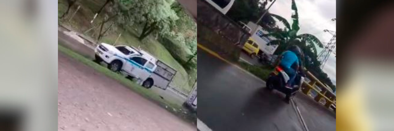 En el sector se formó tremendo trancón mientras las autoridades realizan el levantamiento del cuerpo. /FOTO: CAPTURA VIDEO DENUNCIAS ANTIOQUIA