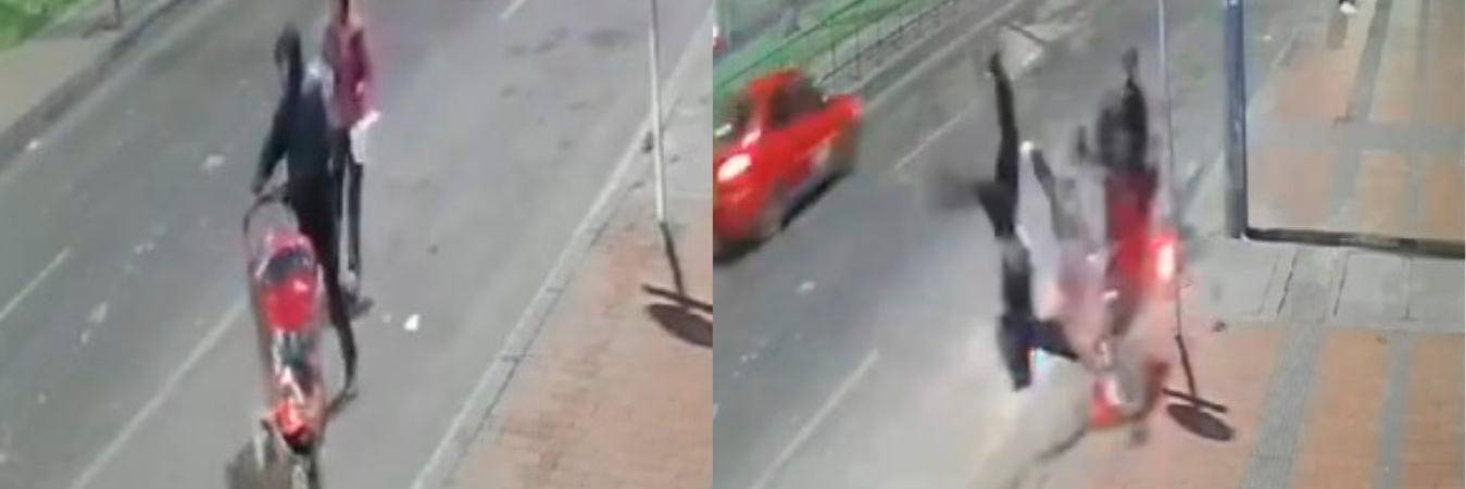En cámaras de seguridad quedó captado el momento exacto del accidente. /FOTOS: CAPTURAS DE VIDEO TOMADO DE X 