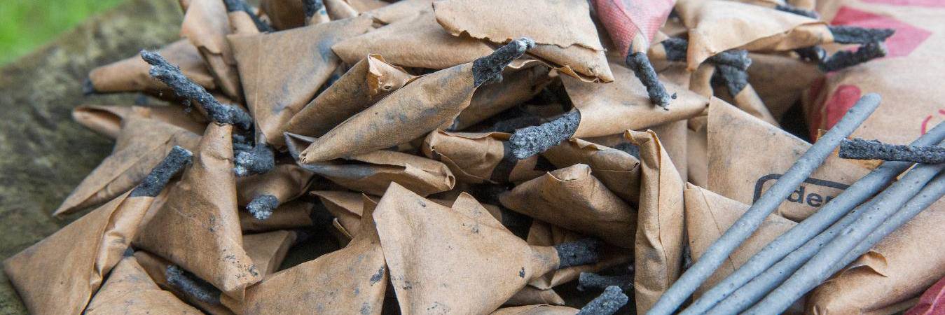 Seis menores fueron sorprendidos manipulando pólvora. FOTO: EDWIN BUSTAMANTE RESTREPO