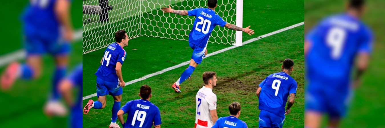 Los italianos celebrando el empate sobre el final del partido. /FOTO: X @EURO2024
