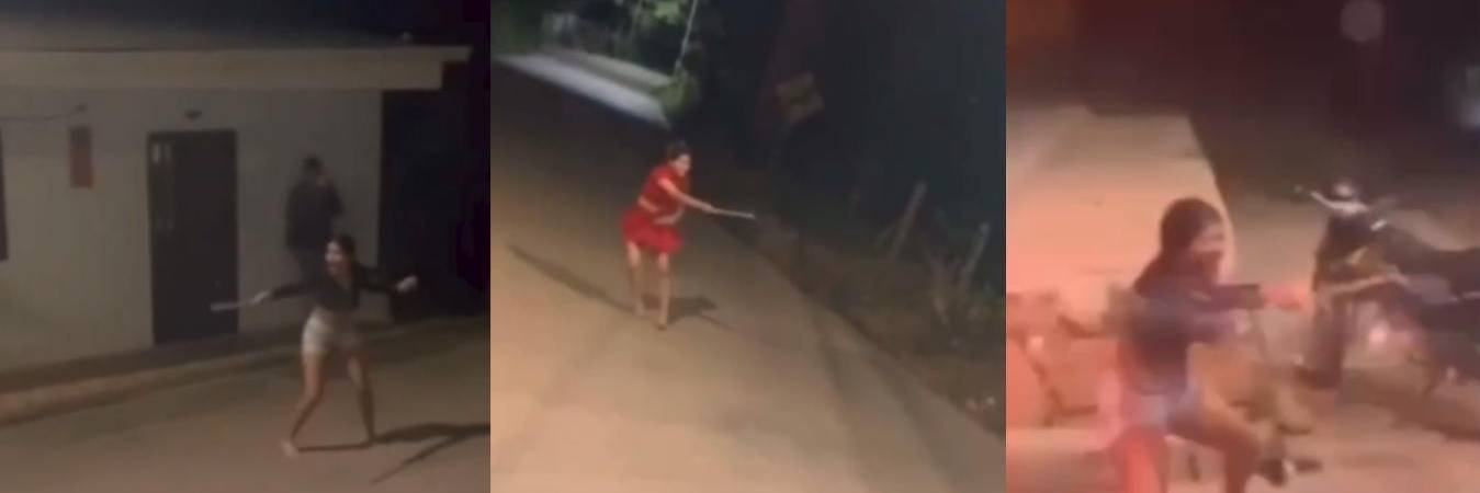 Jóvenes jugando ‘guerra de bengalas’ en Remedios. FOTO: ANDRESJRENDONC