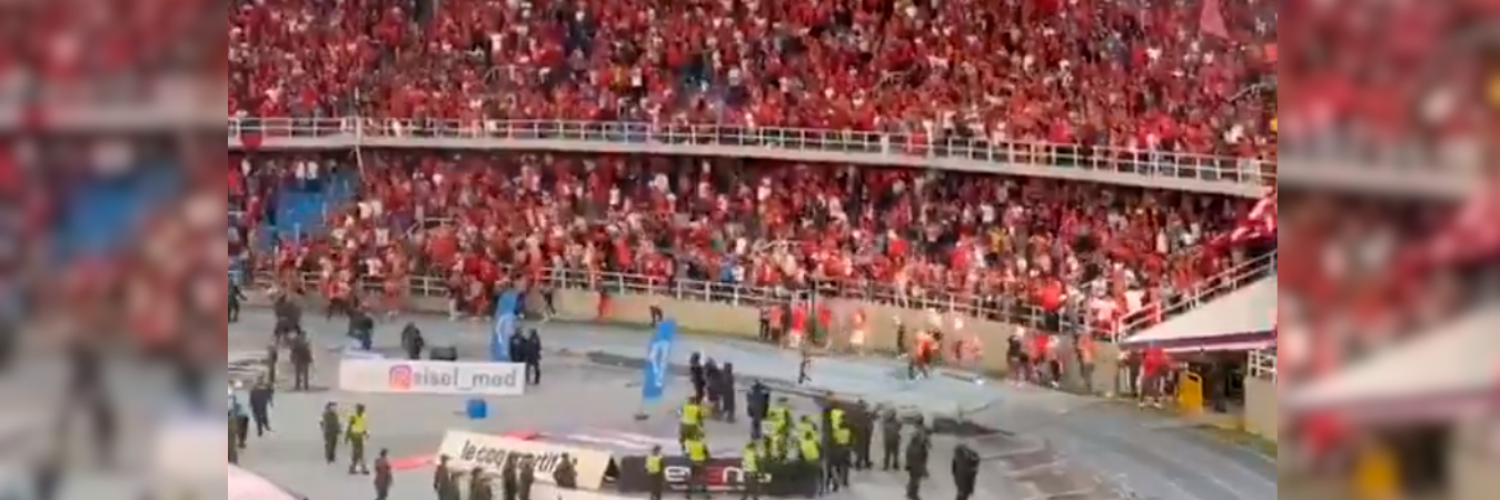 Los disturbios se presentaron en el estadio Pascual Guerrero de Cali. /FOTO: TOMADA DE VIDEO 