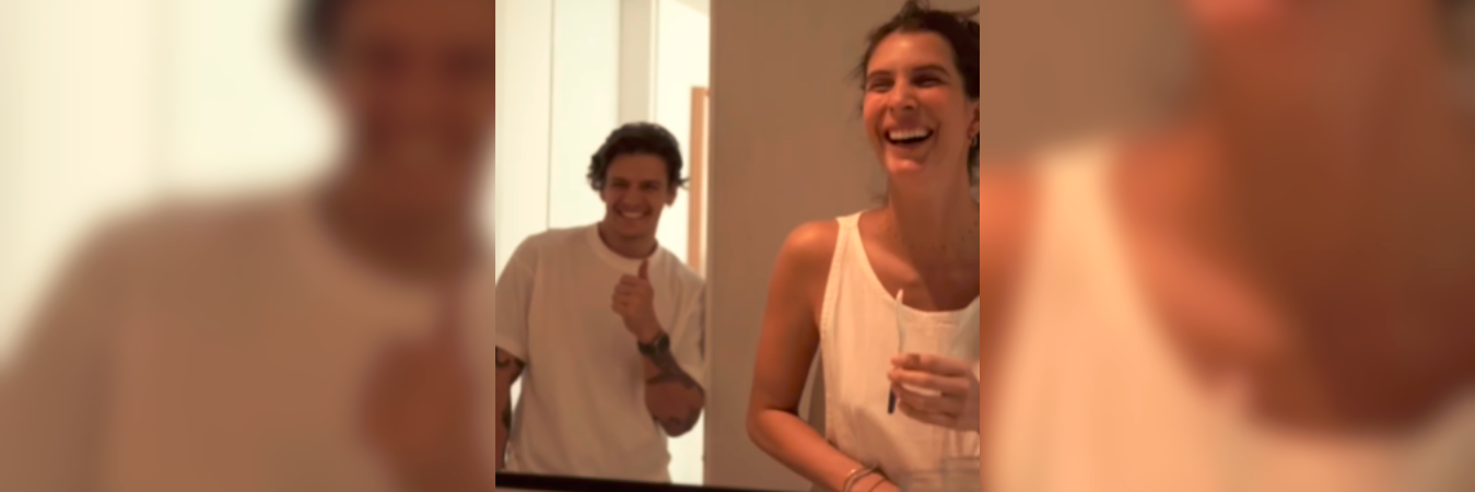 En el video la presentadora muestra cómo reaccionó su esposo. /FOTO: CAPTURA DE PANTALLA