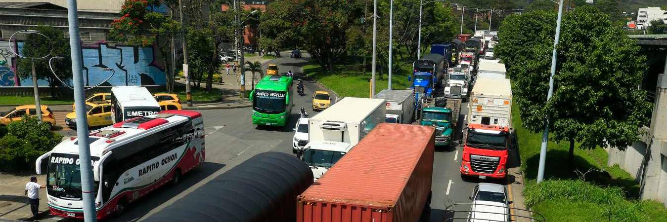 El Valle de Aburrá no fue ajeno a los efectos del paro camionero. FOTO: CAMILO SUÁREZ 
