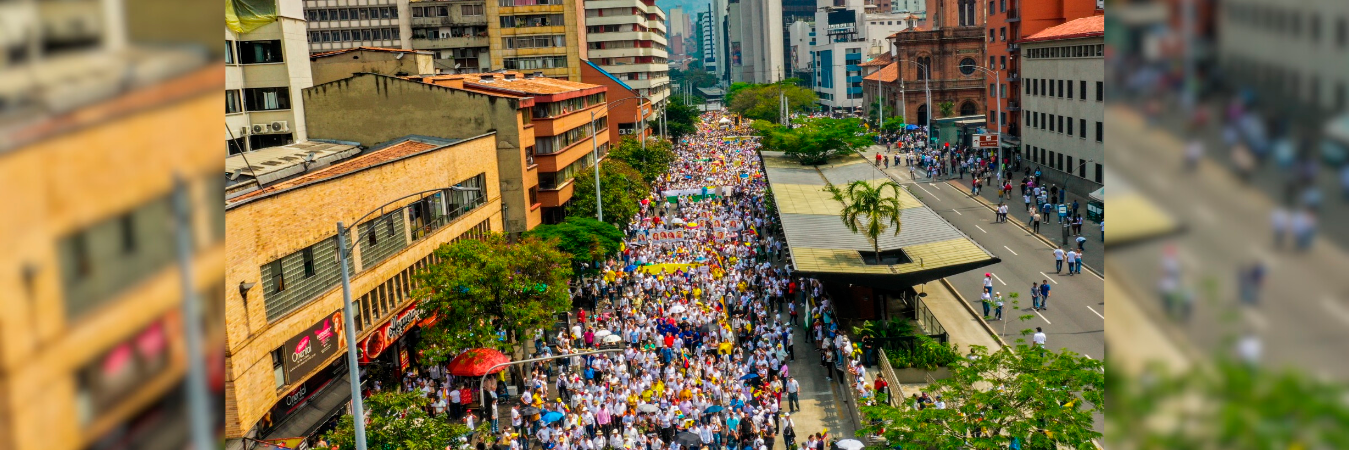 Así se vivió la marcha de este miércoles 6 de marzo. /FOTO: CAMILO SUÁREZ
