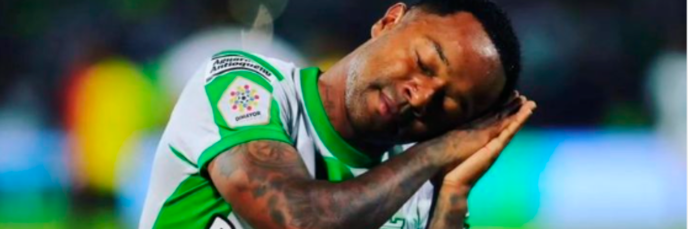 Dorlan Pabón celebrando un gol con Atlético Nacional. /FOTO: INSTAGRAM @dpabon8fc