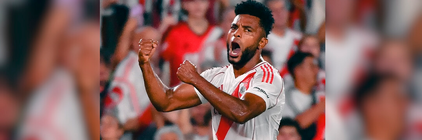 Así celebró Miguel Ángel Borja su gol a Lanús. /FOTO: INSTAGRAM @riverplate