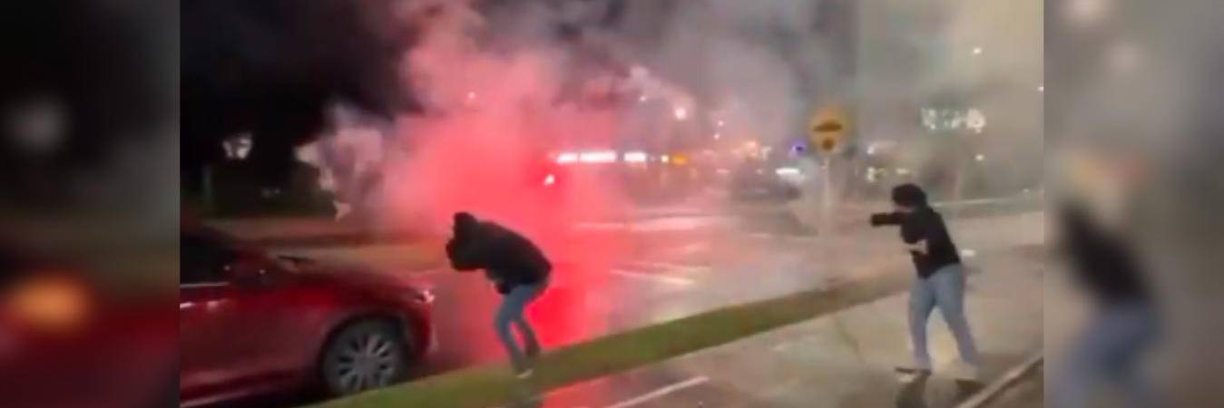 ¡Lo cogieron de parche! Nueva ‘guerra de bengalas’, esta vez en Rionegro 