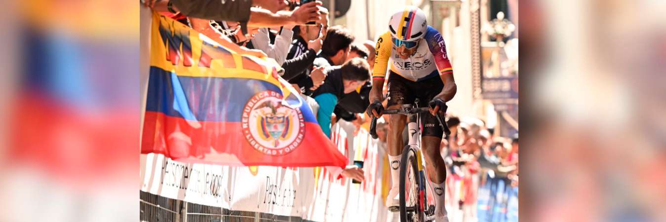 Egan Bernal en el cierre de la jornada 9 del Giro de Italia. /FOTO: X @DeportColombia