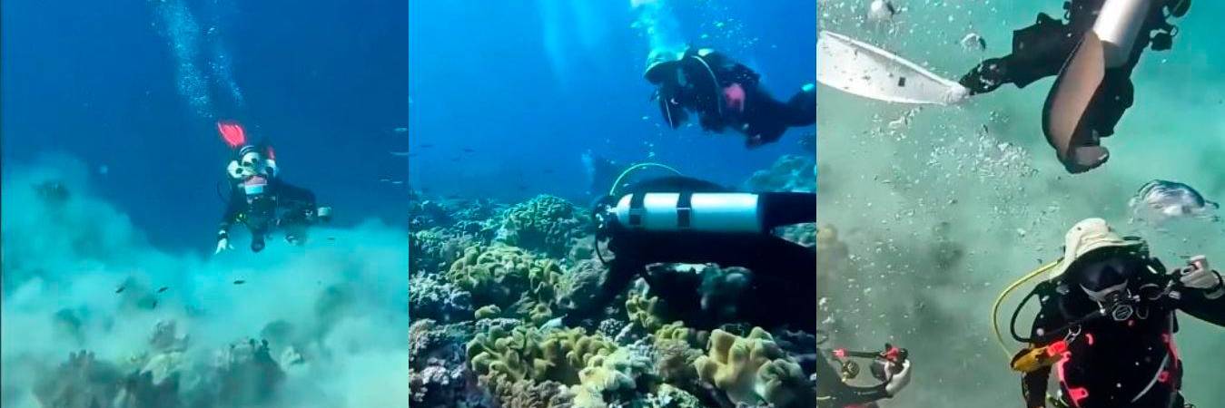 Momentos tensionantes del terremoto debajo del mar. /FOTOS: CAPTURAS DE PANTALLA.