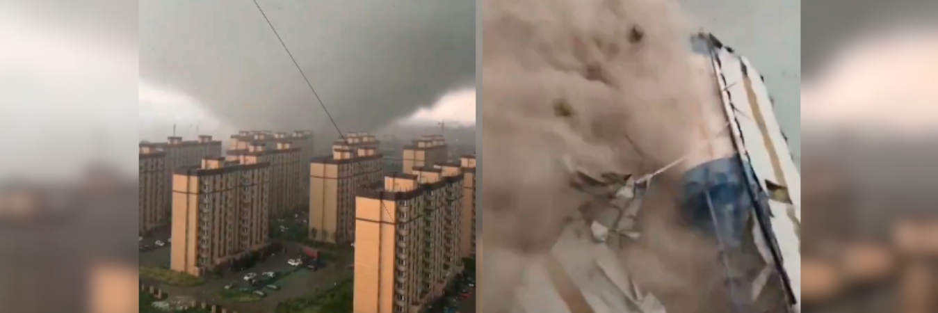 Así fue el tornado en China. /FOTOS: TOMADAS DE VIDEO 