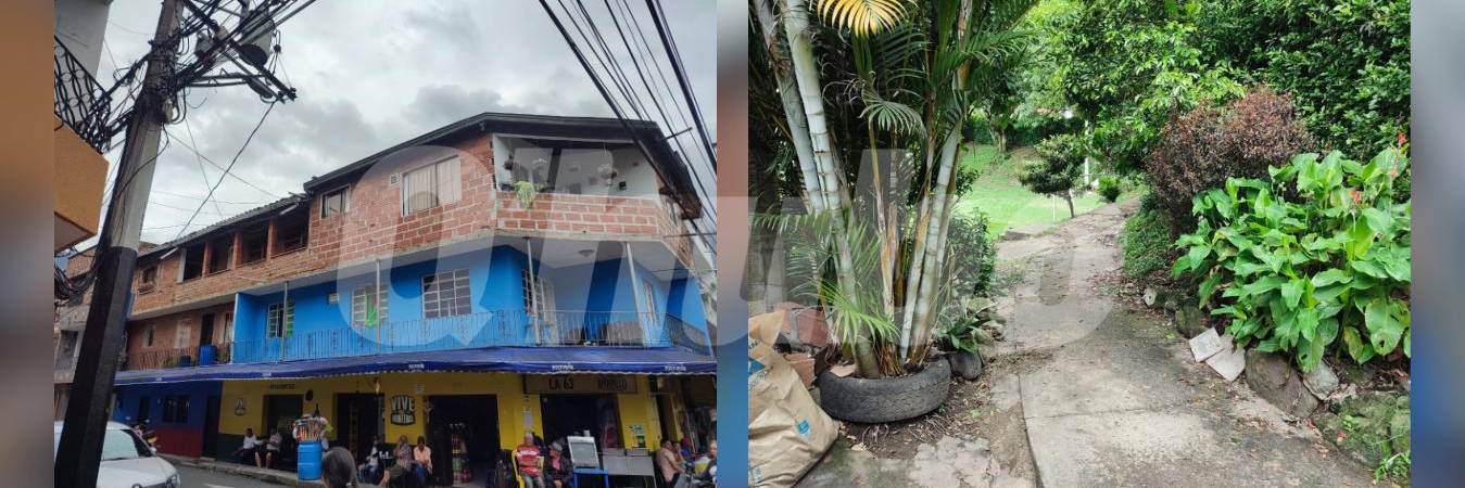 Lugar donde le dispararon a María Isabel Ochoa en El Porvenir (Izq) - Sitio donde apuñalaron a Daniela Atehortúa (Der). /FOTOS: ANDRÉS GARCÍA