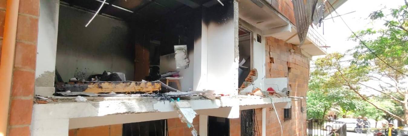 Vivienda donde se originó el incendio en Bello. /FOTO: ALCALDÍA DE BELLO 