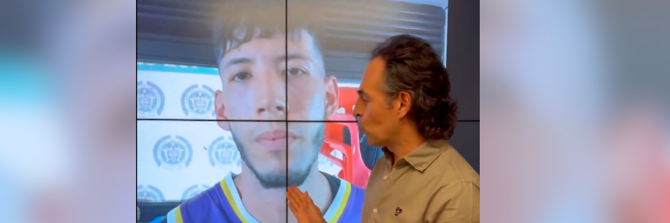 El alcalde expuso al capturado. /FOTO: CAPTURA DE VIDEO X @FicoGutierrez