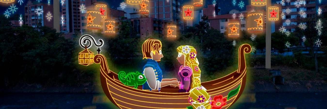 Imagen de referencia para saber cómo serán los alumbrados este año inspirados en los 100 años de Disney. /FOTO: CORTESÍA EPM