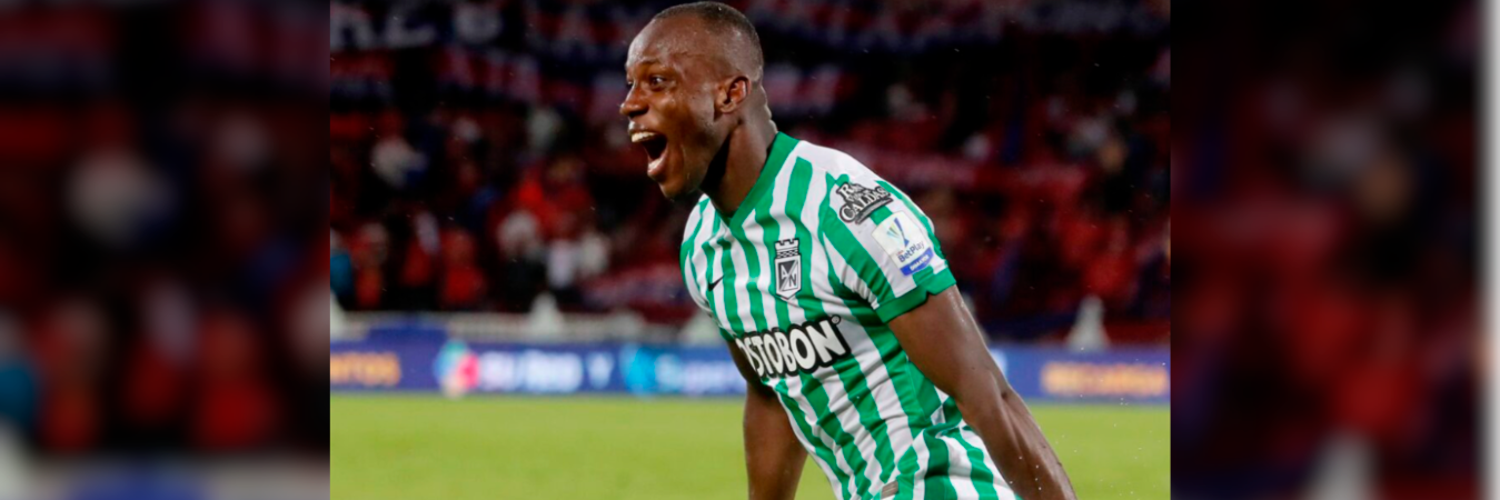 Baldomero Perlaza jugando para Atlético Nacional. /FOTO: REDES SOCIALES 