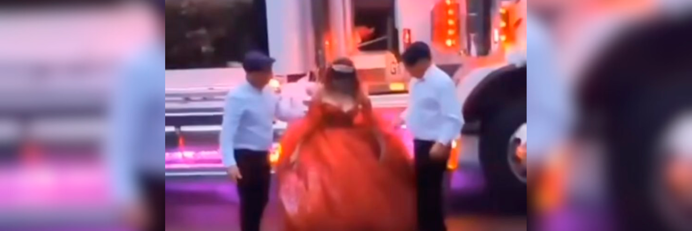 Hasta el tránsito del municipio la ayudó a cumplir el sueño. /FOTO: CAPTURA DE VIDEO