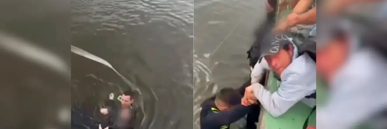 Mujer cayó en humedal de Suba. /Foto: Policía de Bogotá