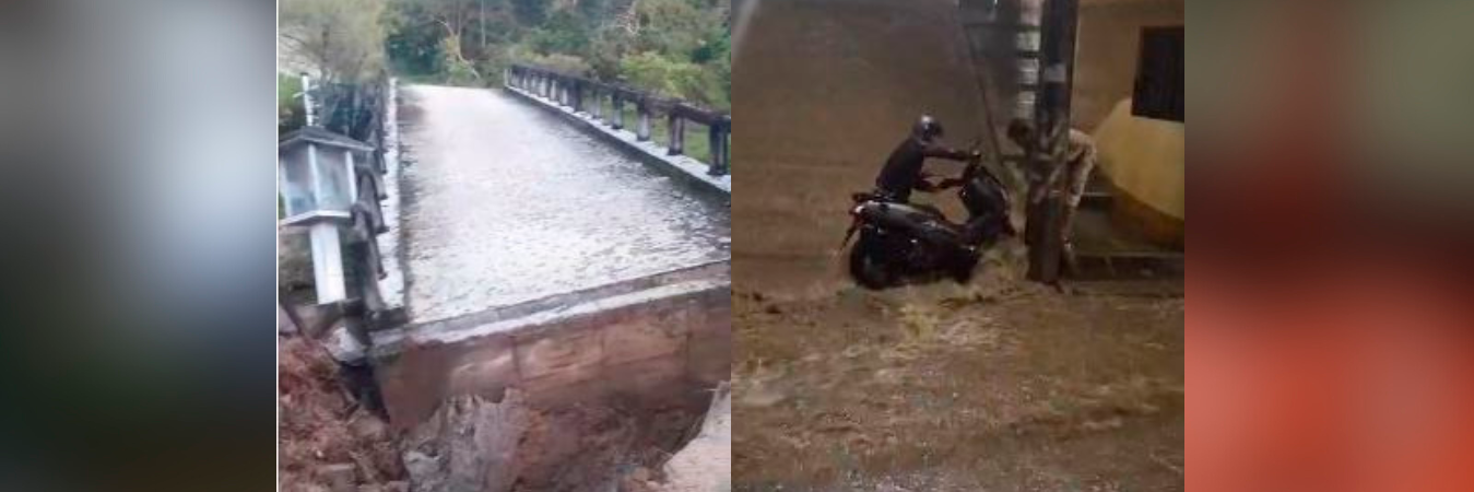 El puente afectado comunica a dos veredas. /FOTOS: CAPTURA VIDEO DENUNCIAS ANTIOQUIA
