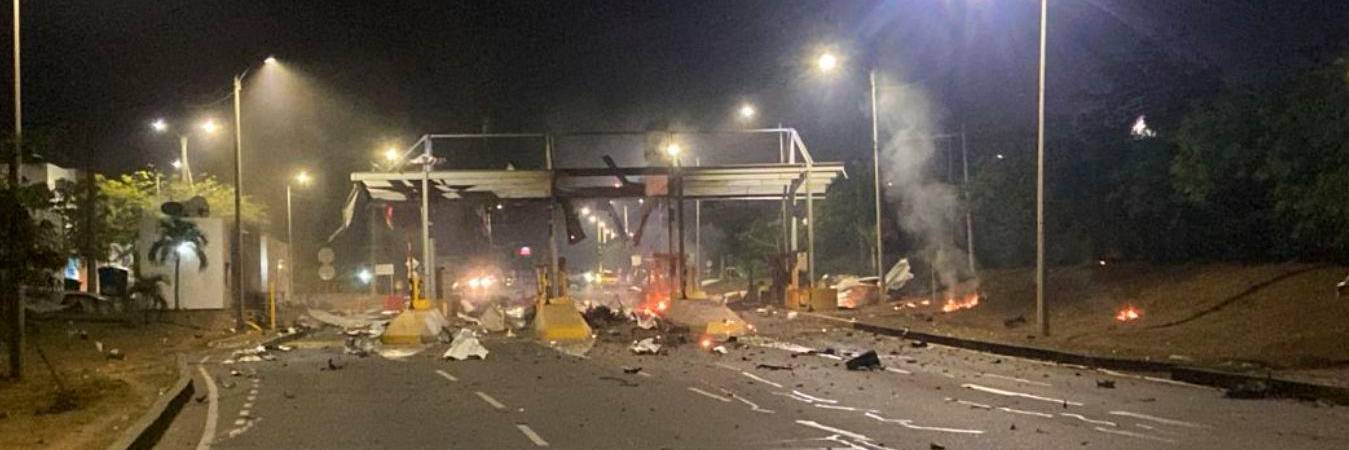 Así quedó el peaje del puente que conecta a Colombia con Venezuela. / FOTO: TOMADA DE REDES SOCIALES