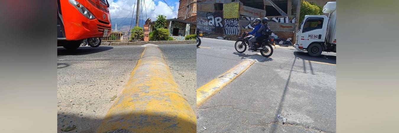 El policía acostado fue puesto alto y delgado para que los vehículos tengan que frenar sí o sí. Algunos dicen que influye mucho en los tacos, pero otros están felices con él. FOTOS: CRISTIAN VÁSQUEZ