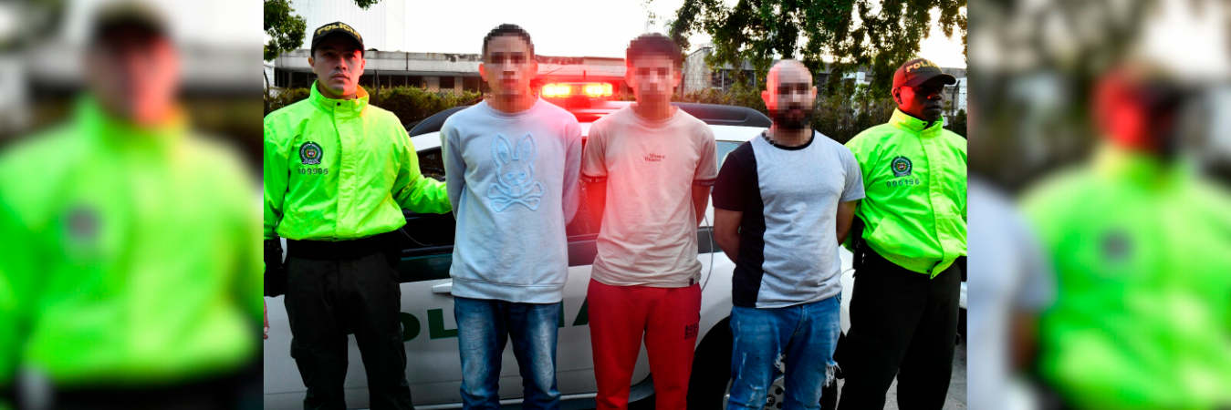 Los capturados Norberto, Pablo y Kevin. /FOTO: POLICÍA NACIONAL