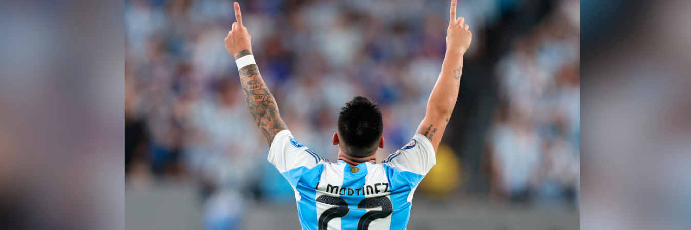 El delantero en el Ínter de Milán, Lautaro Martínez, le dio la clasificación al conjunto argentino. / FOTO: CONMEBOL COPA AMÉRICA.