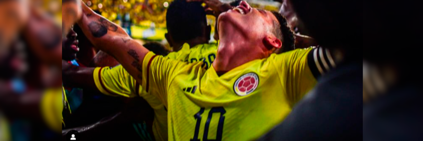 James Rodríguez celebrando un gol con la Selección Colombia. /FOTO: INSTAGRAM @jamesrodriguez10