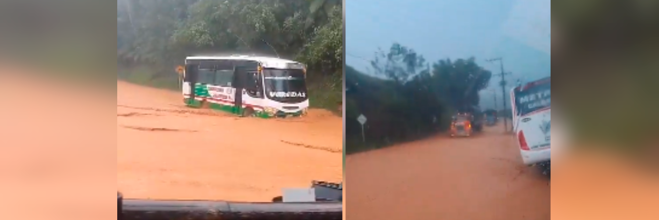 Así quedaron las calles del sector Los Lagos en Caldas. /FOTO: TOMADA DE VIDEO 