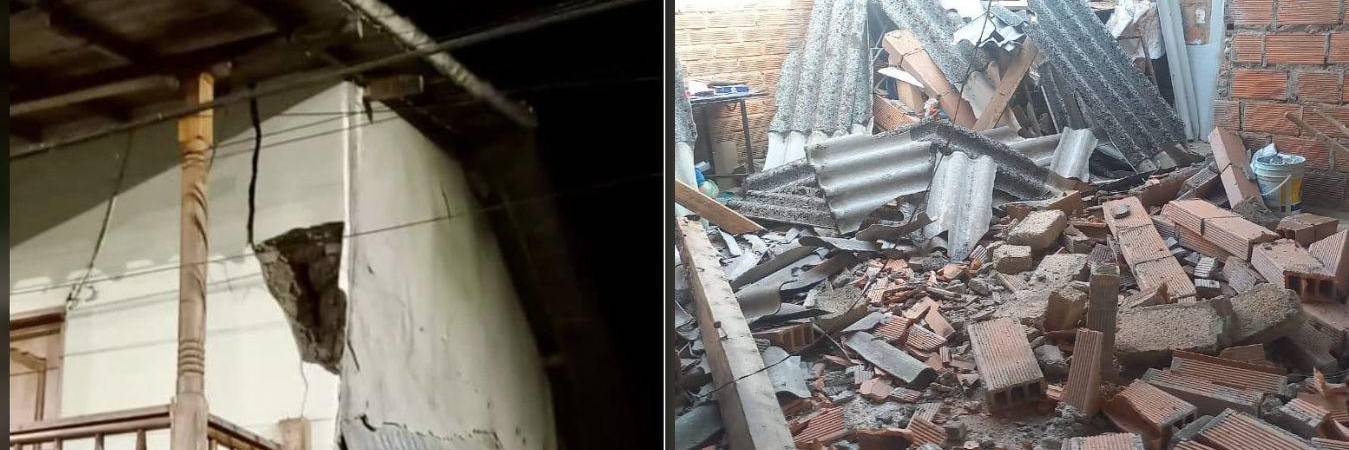 Así quedaron algunas viviendas después de los eventos de esta madrugada /FOTO: REDES SOCIALES