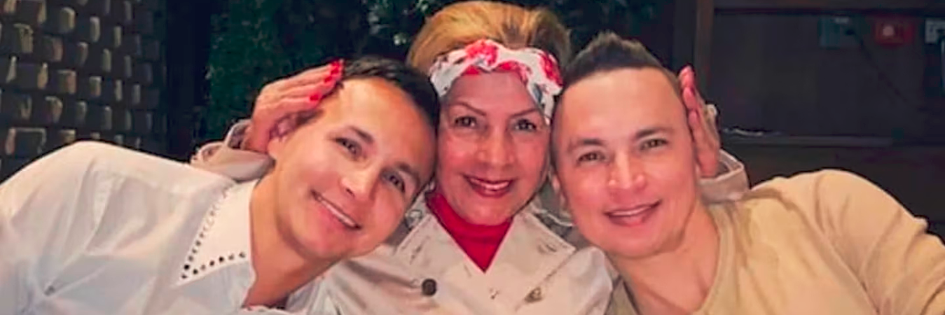 De izquierda a derecha: Mauricio Leal, su mamá Marleny Hernández y su hermano y Jhonier Leal. /FOTO: CORTESÍA