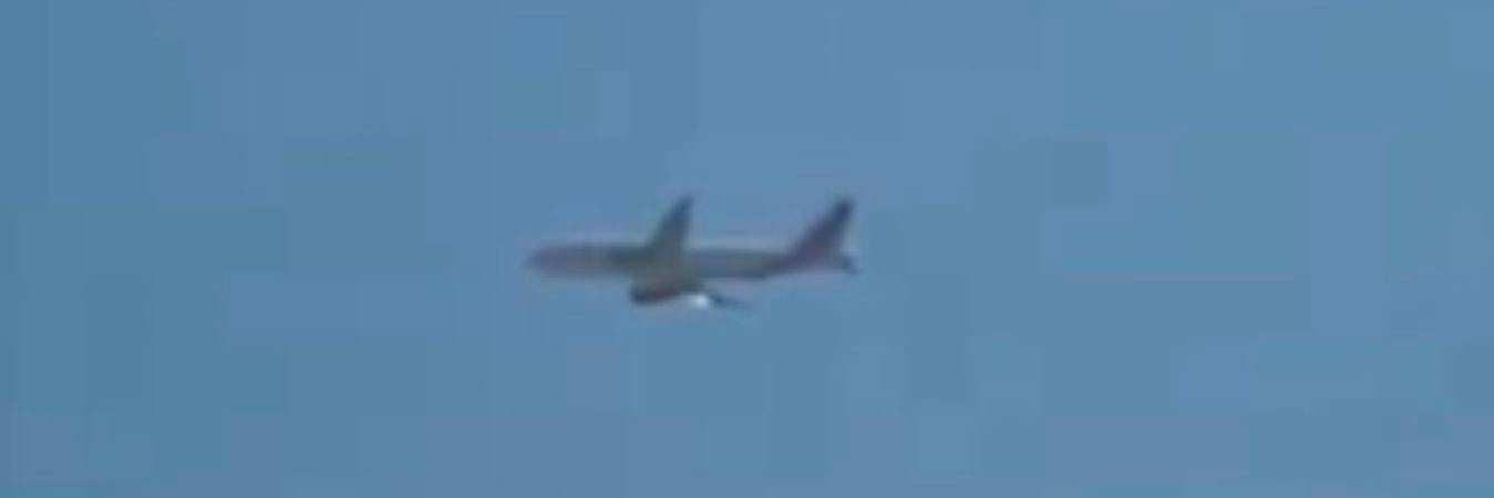 Momento en el que el avión de Avianca presentó la falla. /FOTO: CAPTURA DE VIDEO TOMADO DE X