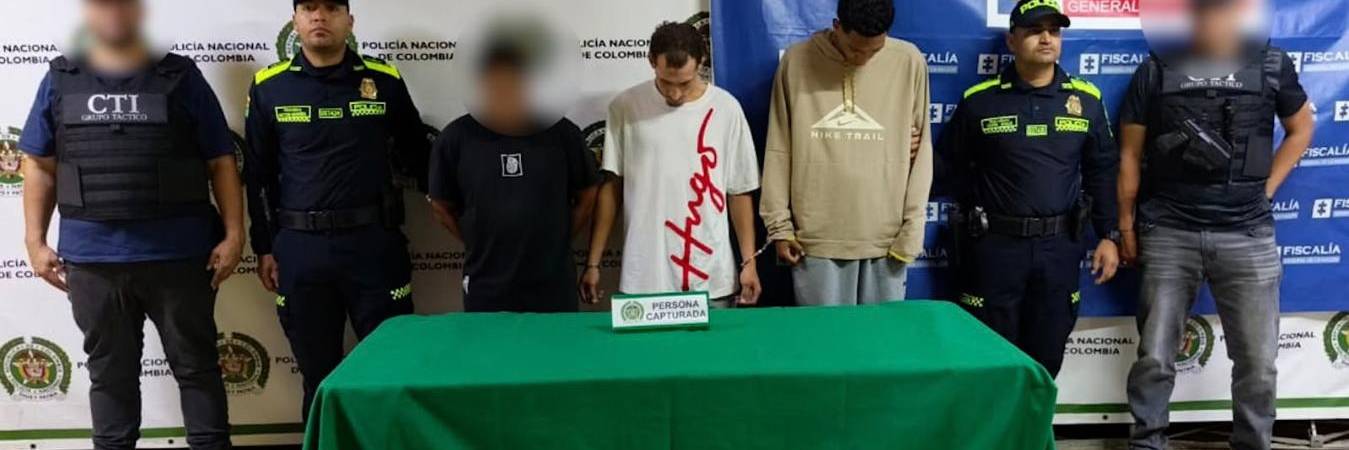 Cristian Durango Zapata, alias Tombito; y Dniel Felipe Villa Rivillas, alias Piña. FOTO: FISCALÍA