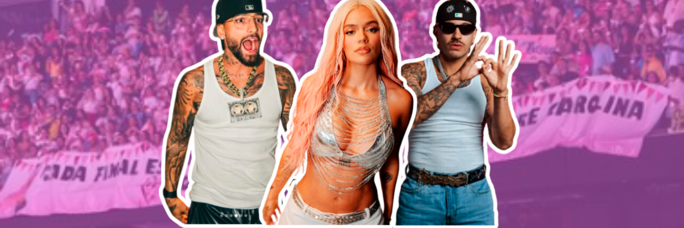 Los artistas antioqueños hacen parte de la lista de cantantes que prohibieron escuchar. Maluma (izq), Karol G y Feid (der). /FOTO: REDES SOCIALES 