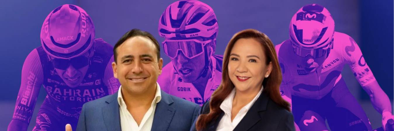 Los periodistas y especialistas en ciclismo Mario Sabato y Goga Ruiz. FOTOS: RCN Y CARACOL