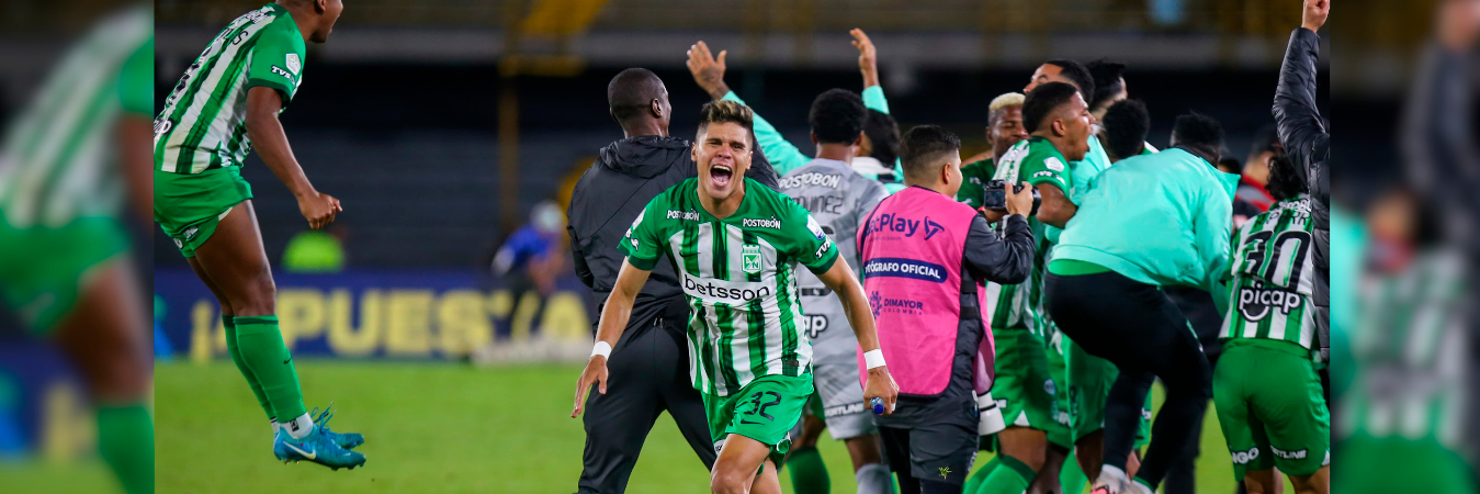 Alfredo Morelos (izq.) marcó uno de los goles de Atlético Nacional. /FOTO: COLPRENSA