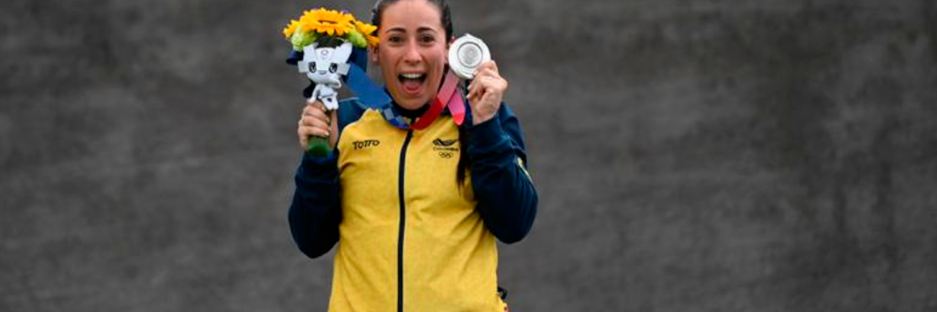 Mariana Pajón ganó medalla de Plata en los Olímpicos de Tokio. /FOTO: CORTESÍA COC. 