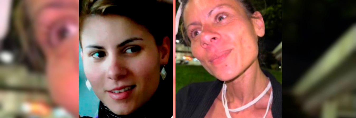 Izquierda: Karina cuando hacía parte del mundo del modelaje. Derecha: Karina en la actualidad /FOTO: REDES SOCIALES 