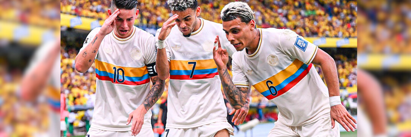 La Selección Colombia celebrando un gol frente a Chile por las eliminatorias suramericanas. /FOTO: FCF