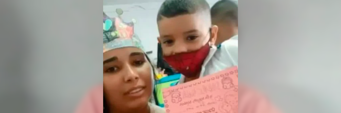 Sandra Milena Caro Perez y su hijo Maximiliano. /FOTO: REDES SOCIALES