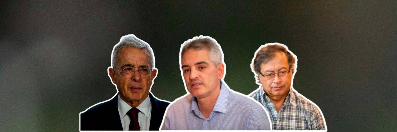 La discusión se dio por las opiniones que dio Uribe (izq) sobre las reformas del gobierno Petro (der). Rendón (centro) defendió al expresidente. / FOTOS: ANDRÉS CAMILO SUÁREZ, JULIO CÉSAR HERRERA Y CARLOS VELÁSQUEZ